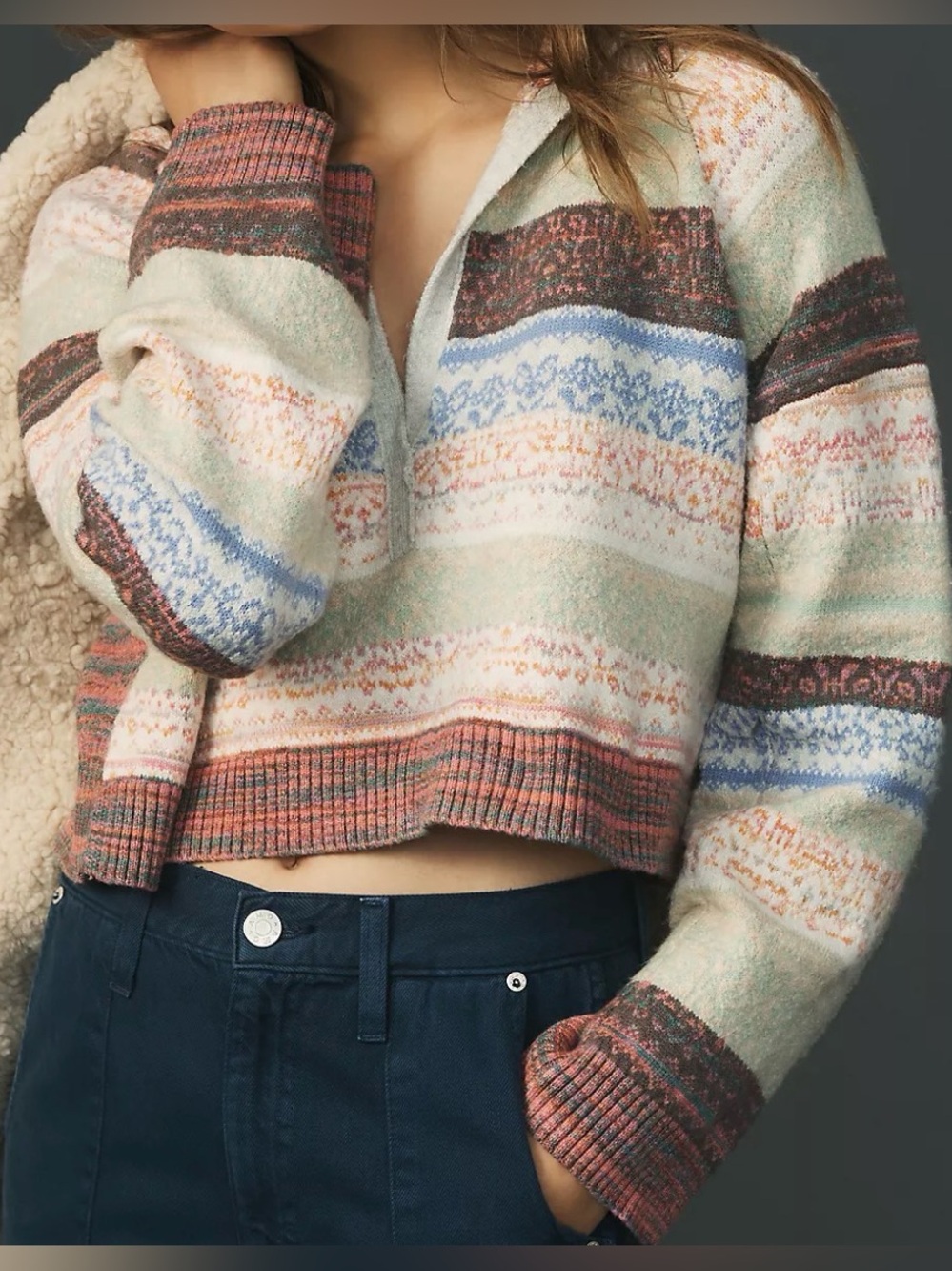 Daily Practice by Anthropologie Knit Hooded Crop Sweater Women’s Size S